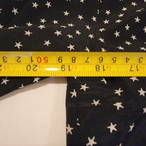 Madewell 100% Silk Star Print Blouse M Black White | Tie Sleeve, Button Front - Picture 16 of 16